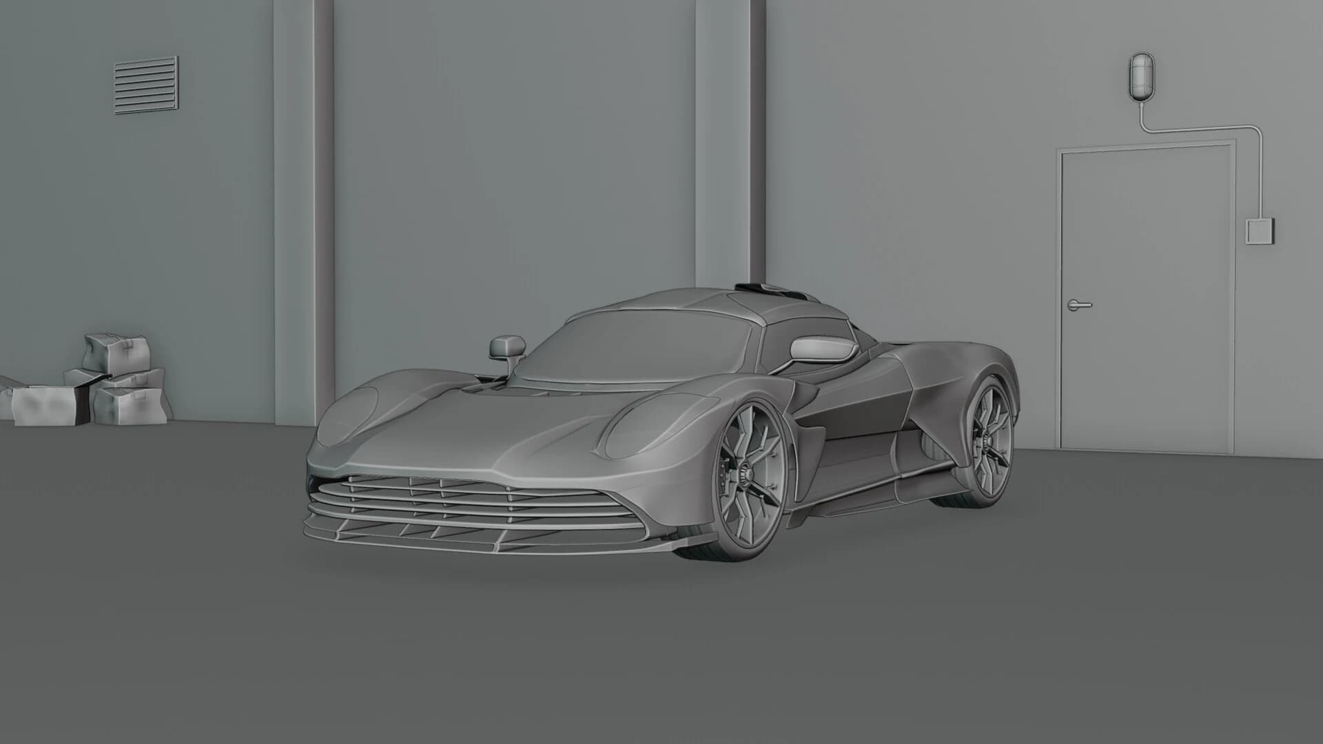 Aston Martin Valhalla — Hypercar Visualization — Clay Render