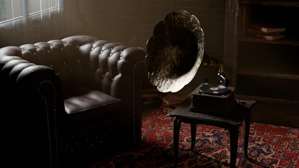 Vintage Living Room — final render