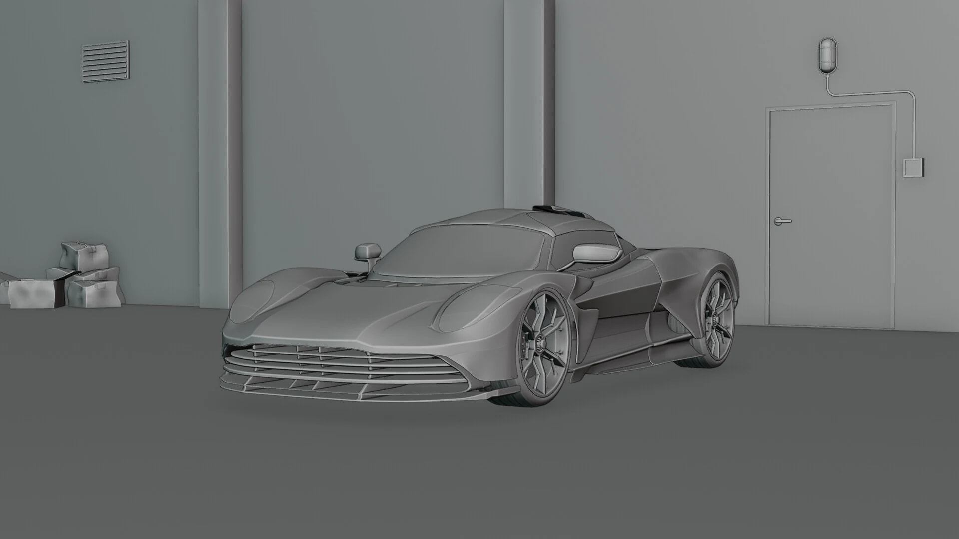 Aston Martin Valhalla — Hypercar Visualization — Clay Render