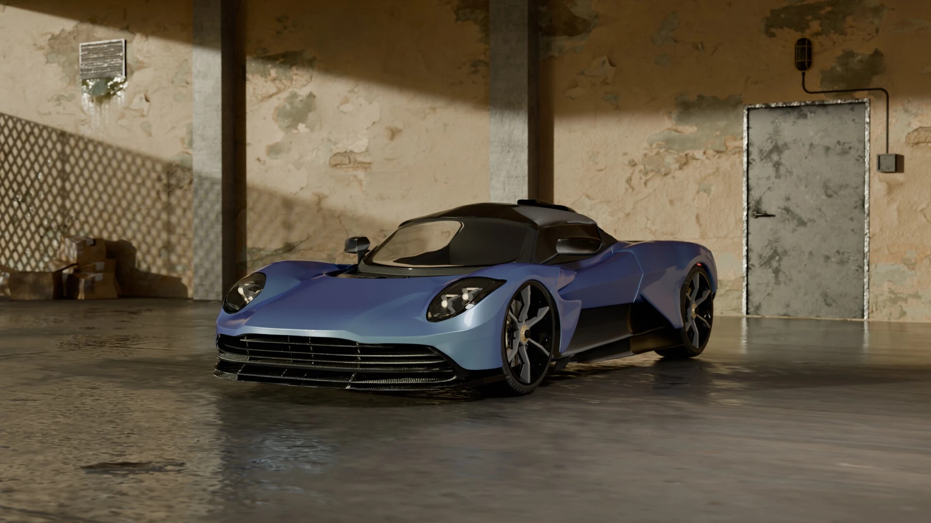 Front three-quarter view in the garage