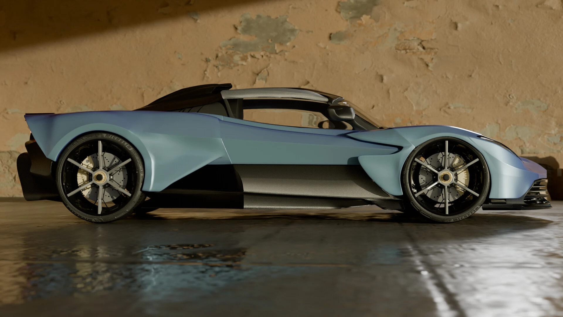 Side profile of the car