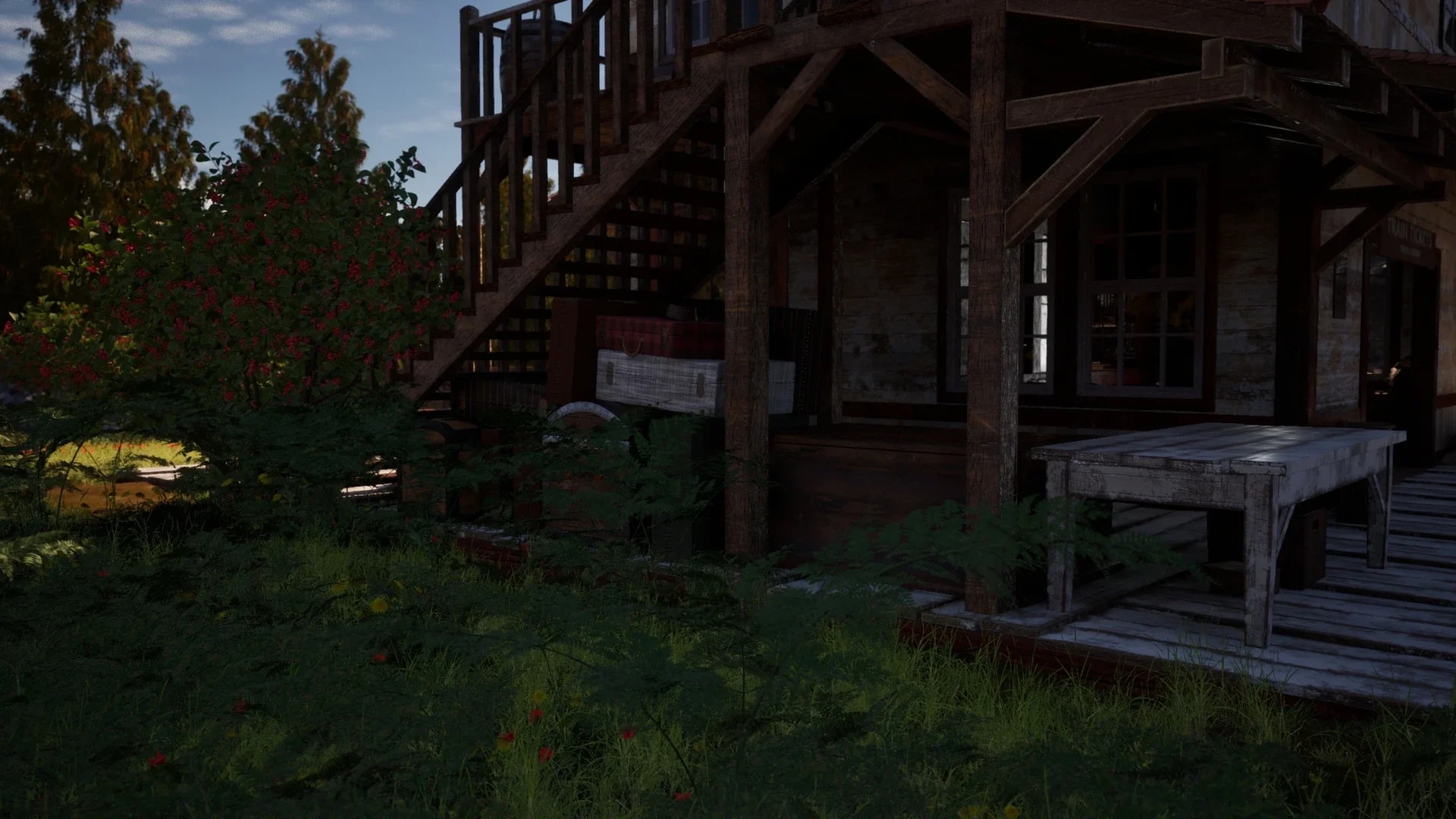 Stairs and porch of the station